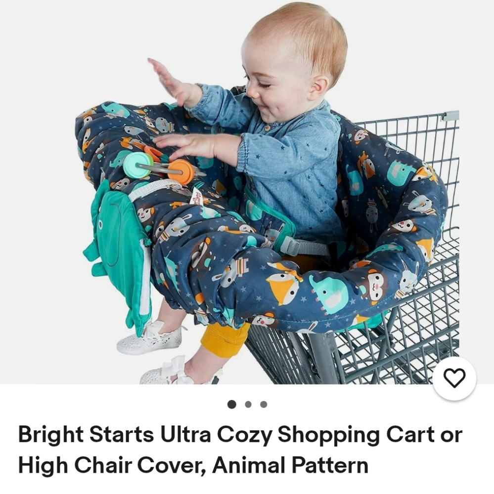 Bright Starts Animal Pattern Shopping Cart Cover
